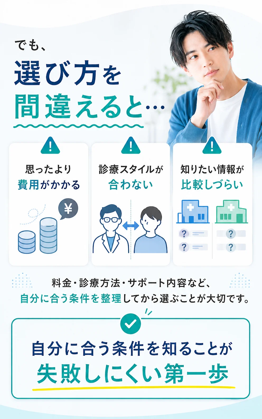 AGAクリニック選びで失敗しにくくするポイント